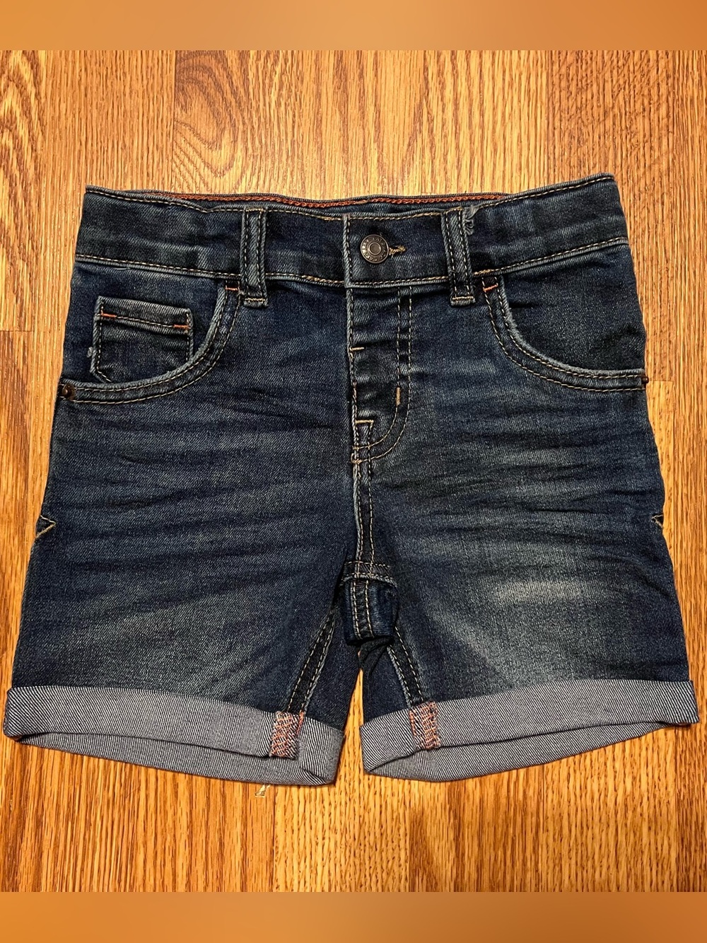 Cat & Jack Dark Indigo Roll-Cuff Denim Shorts girls size 3t